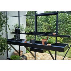 Juliana kweektafel 141x52 cm, lade, zwart