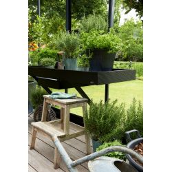 Juliana kweektafel 141x52 cm, lade, zwart