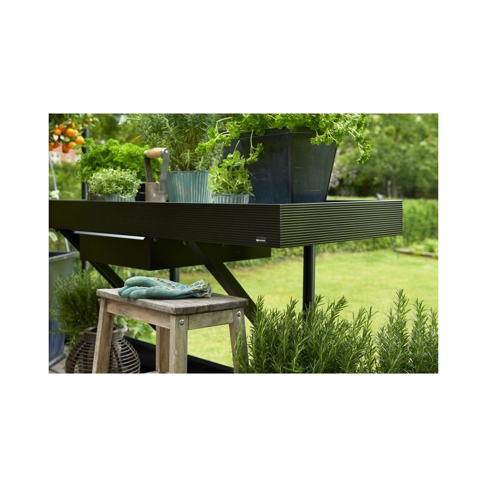 Juliana kweektafel 213x52 cm, lade, zwart