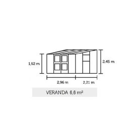 Juliana muurkas Veranda 66, antracietgrijs, gevels van veiligheidsglas 3 mm/1