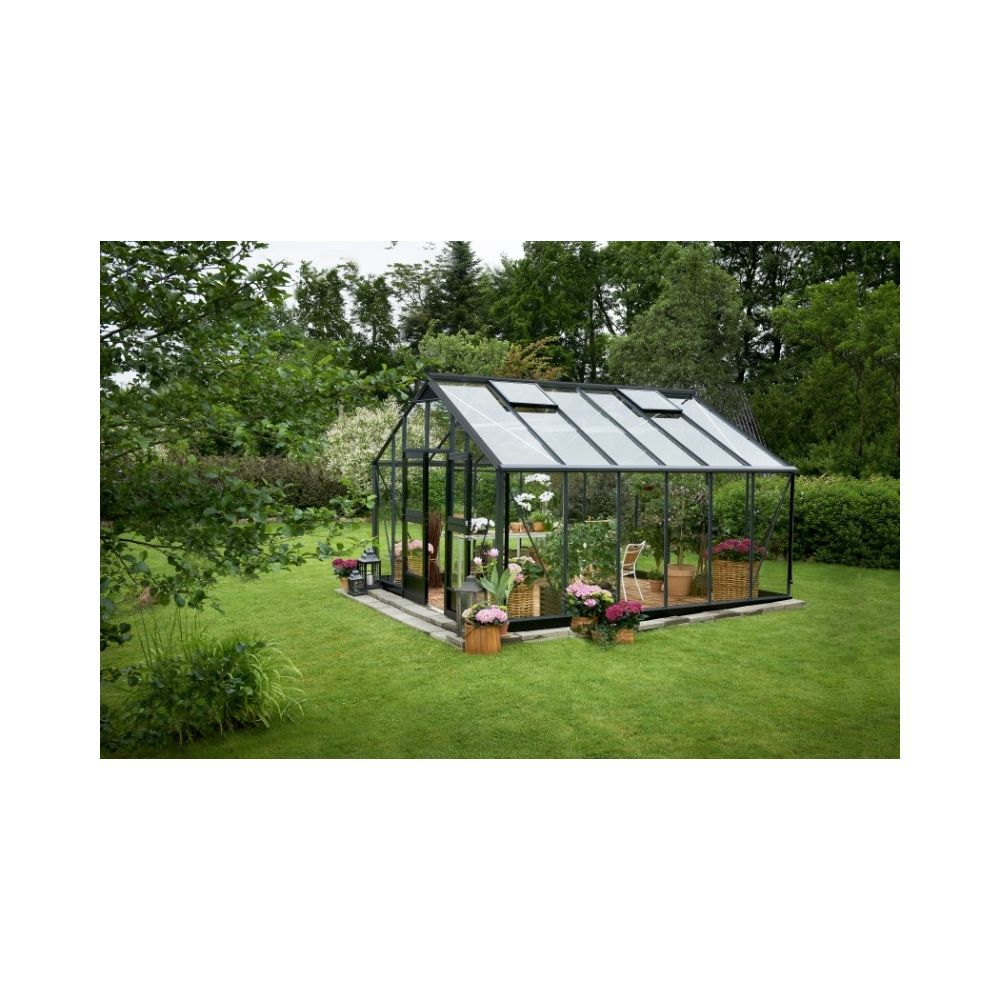 Juliana hobbykas Gardener 161, antraciet grijs gecoat, tuindersglas 3 mm