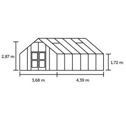 Juliana hobbykas Gardener 161, antraciet grijs gecoat, tuindersglas 3 mm