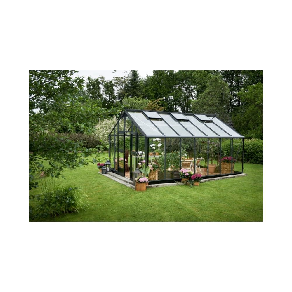 Juliana hobbykas Gardener 188, antraciet grijs gecoat, tuindersglas 3 mm