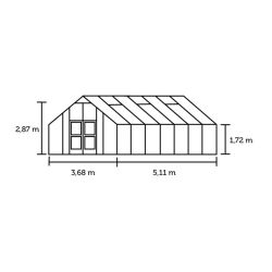 Juliana hobbykas Gardener 188, antraciet grijs gecoat, tuindersglas 3 mm