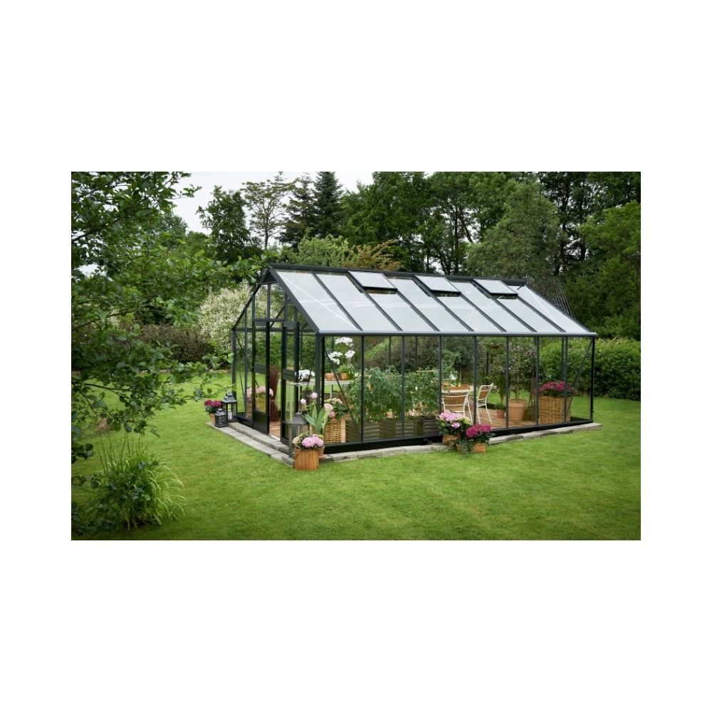 Juliana hobbykas Gardener 214, antraciet grijs gecoat, tuindersglas 3 mm