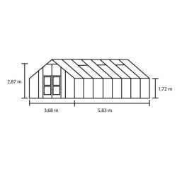 Juliana hobbykas Gardener 214, antraciet grijs gecoat, tuindersglas 3 mm