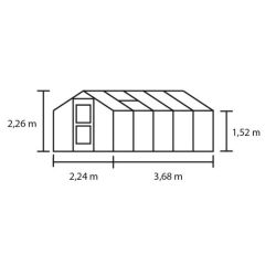 Juliana muurkas Compact 82, antraciet grijs gecoat, tuindersglas 3 mm