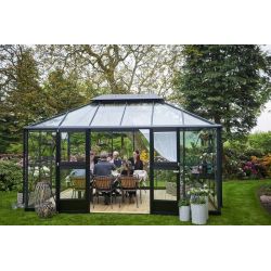 Juliana Grand Oase 130 tuinkamer, grijs gecoat, veiligheidsglas 3mm