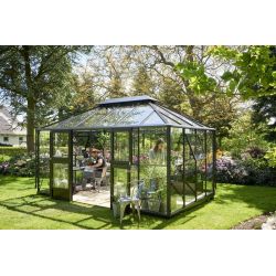 Juliana Grand Oase 130 tuinkamer, grijs gecoat, veiligheidsglas 3mm
