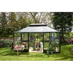 Juliana Grand Oase 130 tuinkamer, grijs gecoat, veiligheidsglas 3mm