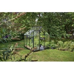 Halls Qube 66 tuinkas, zwart gecoat, veiligheidsglas 3mm/1