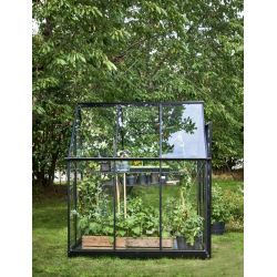Halls Qube 66 tuinkas, zwart gecoat, veiligheidsglas 3mm/1