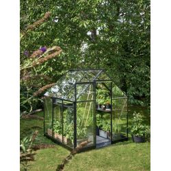 Halls Qube 66 tuinkas, zwart gecoat, veiligheidsglas 3mm/1