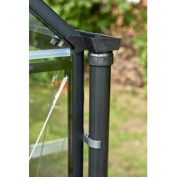Halls Qube 66 tuinkas, zwart gecoat, veiligheidsglas 3mm/1