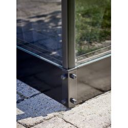 Fundering tbv Halls Qube tuinkas, zwart gecoat