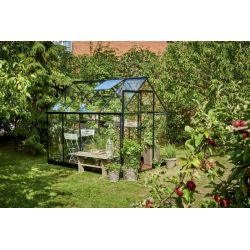Halls Qube 68 tuinkas, zwart gecoat, veiligheidsglas 3mm/1