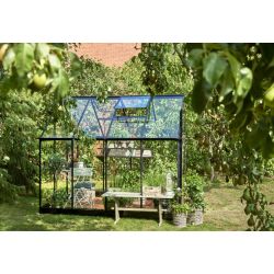 Halls Qube 68 tuinkas, zwart gecoat, veiligheidsglas 3mm/1