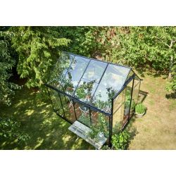 Halls Qube 68 tuinkas, zwart gecoat, veiligheidsglas 3mm/1