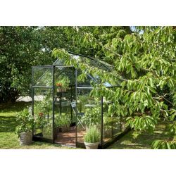 Halls Qube 68 tuinkas, zwart gecoat, veiligheidsglas 3mm/1