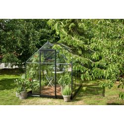 Halls Qube 68 tuinkas, zwart gecoat, veiligheidsglas 3mm/1