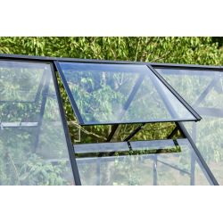 Halls Qube 68 tuinkas, zwart gecoat, veiligheidsglas 3mm/1