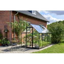 Halls Qube 610 tuinkas, zwart gecoat, veiligheidsglas 3mm/1