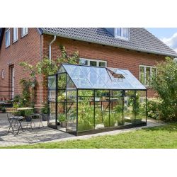 Halls Qube 610 tuinkas, zwart gecoat, veiligheidsglas 3mm/1