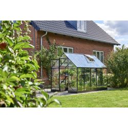 Halls Qube 610 tuinkas, zwart gecoat, veiligheidsglas 3mm/1