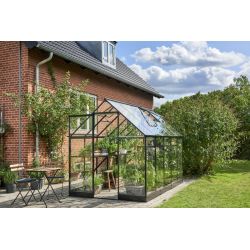 Halls Qube 610 tuinkas, zwart gecoat, veiligheidsglas 3mm/1