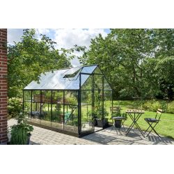 Halls Qube 610 tuinkas, zwart gecoat, veiligheidsglas 3mm/1