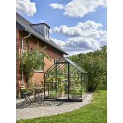 Halls Qube 610 tuinkas, zwart gecoat, veiligheidsglas 3mm/1