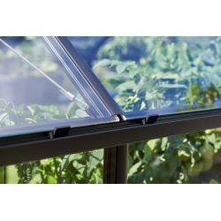Halls Qube 610 tuinkas, zwart gecoat, veiligheidsglas 3mm/1