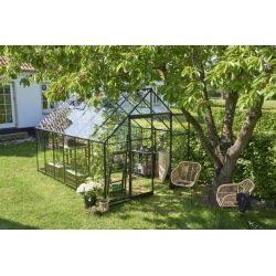 Halls Qube 812 tuinkas, zwart gecoat, veiligheidsglas 3mm/1