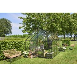 Halls Qube 812 tuinkas, zwart gecoat, veiligheidsglas 3mm/1