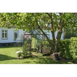 Halls Qube 812 tuinkas, zwart gecoat, veiligheidsglas 3mm/1