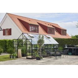 Halls Qube 168 tuinkas, zwart gecoat, veiligheidsglas 3mm/1