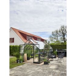 Halls Qube 168 tuinkas, zwart gecoat, veiligheidsglas 3mm/1