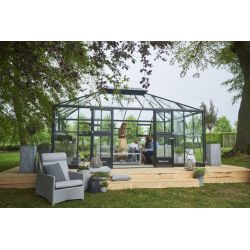 Juliana Grand Oase 188 tuinkamer, grijs gecoat, veiligheidsglas 3mm