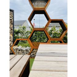 Geroba modulaire houtopslag Honni - Cortenstaal