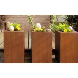 Geroba rechthoekige plantenbak Artesa B2 400x400x800mm - Cortenstaal