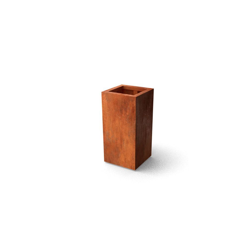 Geroba rechthoekige plantenbak Artesa B2 400x400x800mm - Cortenstaal