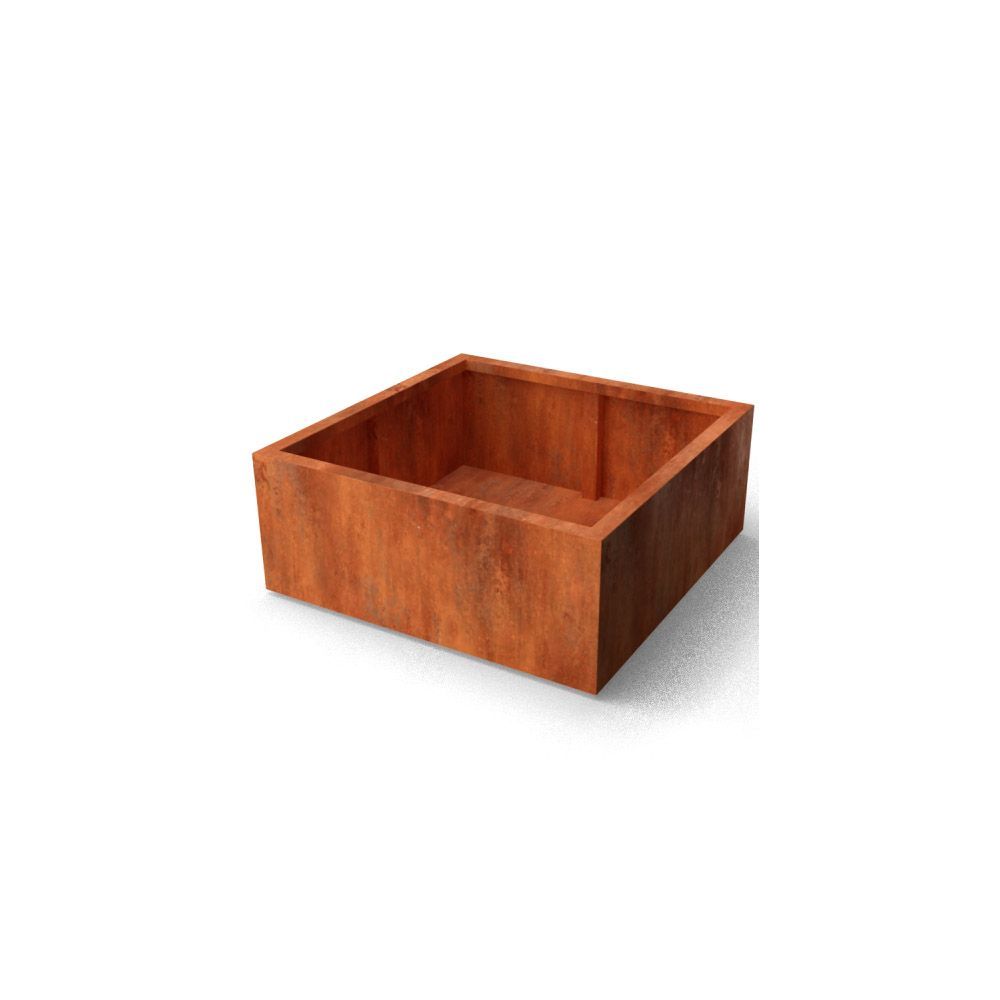 Geroba rechthoekige plantenbak Artesa B8 1000x1000x400mm - Cortenstaal