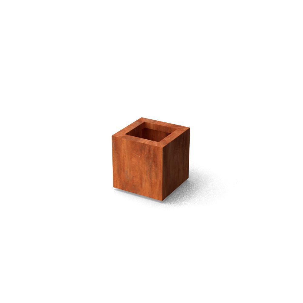 Geroba vierkante plantenbak Quadra B1 300x300x300mm - Cortenstaal
