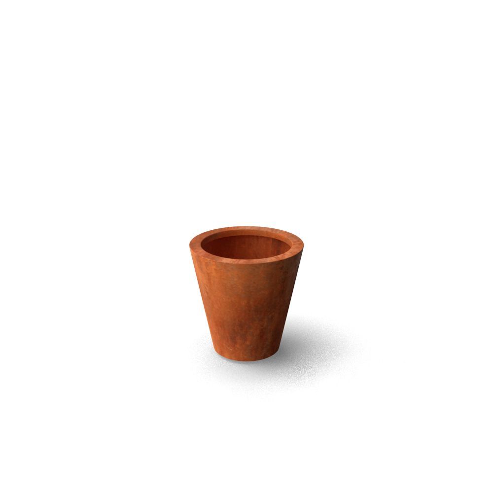 Geroba conische plantenbak ConicaB3 600x600mm - Cortenstaal