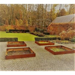 Geroba vierkante border BordQC1 800x800x300mm - Cortenstaal