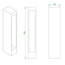 Entrada tuinlamp buiten 'Path light' 400mm - zwart