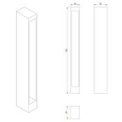 Entrada tuinlamp buiten 'Path light' 600mm - zwart