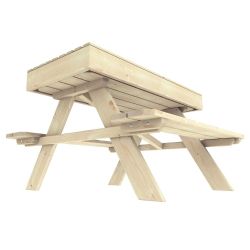 Kinderpicknicktafel met zandbak - vurenhout