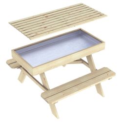 Kinderpicknicktafel met zandbak - vurenhout