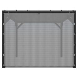 Pergola Silvano zwart gespoten vurenhout met zonweringdoek en zijdoek
